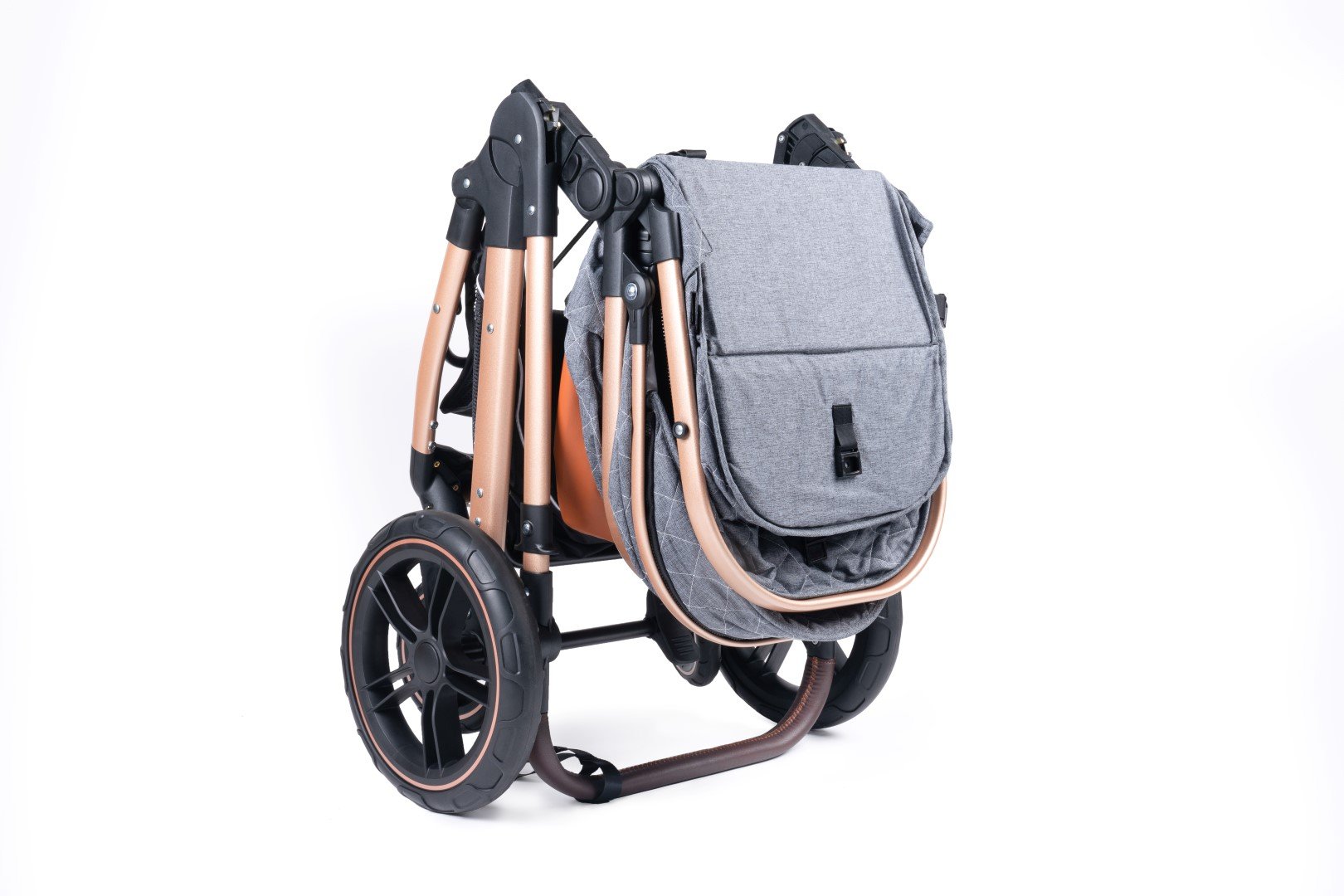 Belecoo one fold-to-half luxury pram 2 in 1 - Grey