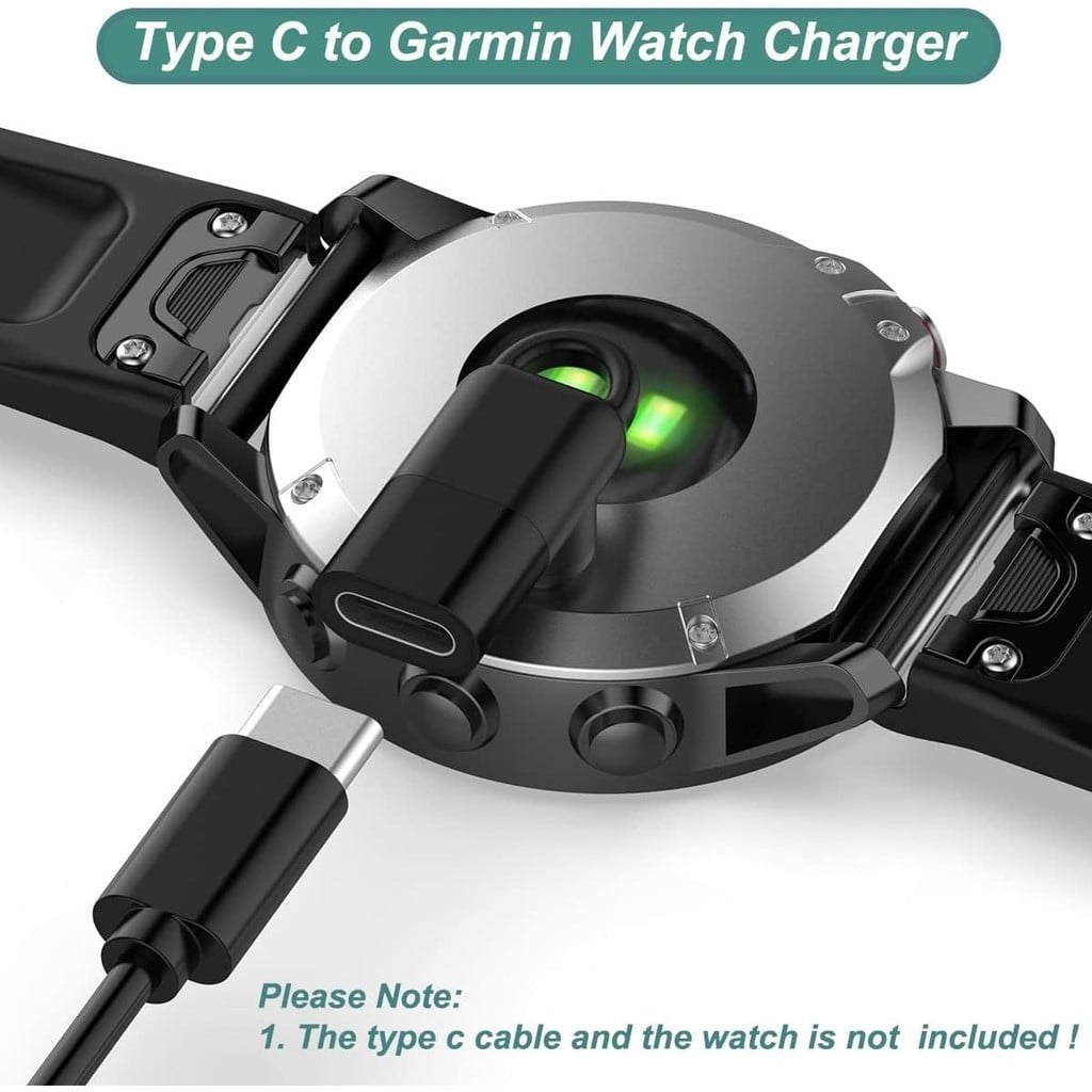 Watch Charger USB C Adapter Charging Cable Converter For Garmin Fenix 7X 7S 7 Forerunner 45 55 245 Approach S10 S40 S42 S62 Vivoacitve 3 4 Instinct