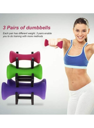 Pair of 2  Neoprene Sports Dumbbells Weight With Iron Stand Set