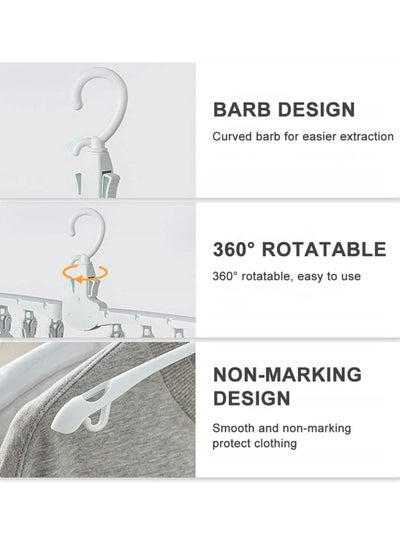2-Piece Multilayer 8 in 1 Coat Hanger with 360 Rotating Hook