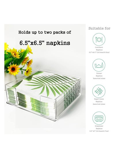 Acrylic Napkin Holder Table top Tissue Dispenser Tray for Bathroom and Kitchen