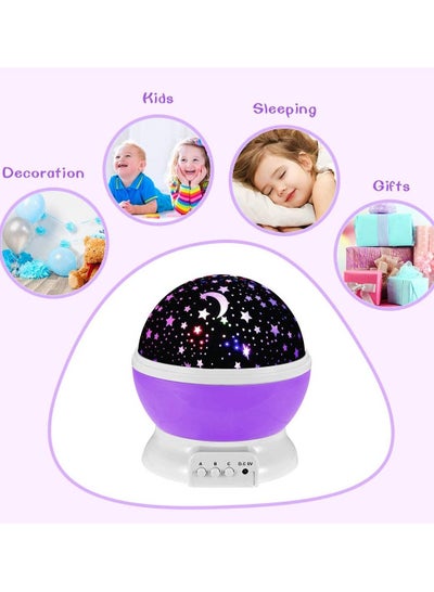 Multicolour Decorative Stars Night Light Nebula Projector LED Lamp with 360 Degree Rotation 4 LED Bulbs USB for Room Decor Adults and Children Kids Bedroom