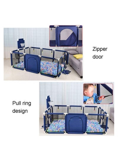 Toddler baby play Fence, foldable playpen activity yard for children with basketball Hoop and 20 balls