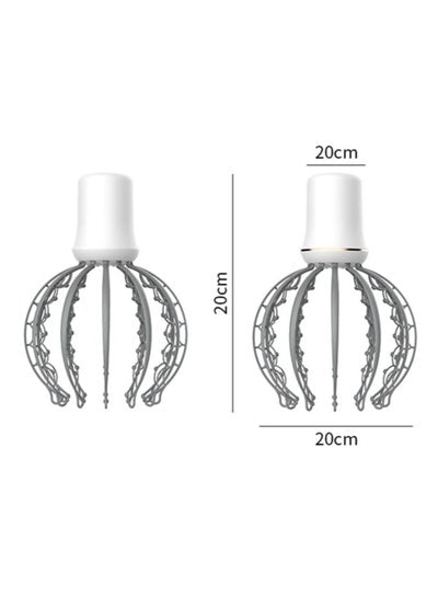 Rechargeable Electric Octopus Head Back Body Massage Relaxation Stress Relief Spa Therapy Hair Massaging Device Scalp Massager with 12 Vibration Claws and Adjustable Modes