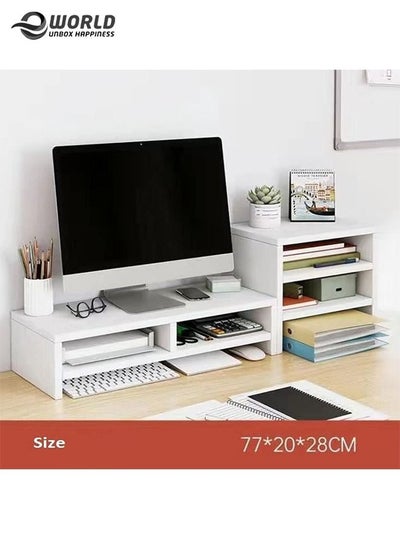 Monitor Riser Stand Organizing Space with Multiples Cabins for Home and Office use