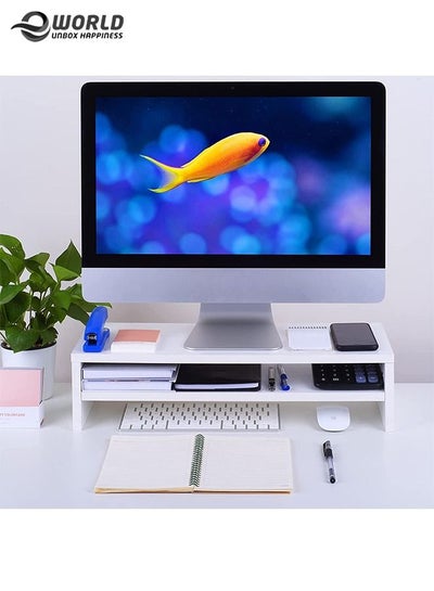 2 Tier Monitor Stand Screen Riser for Laptops Printers and TV