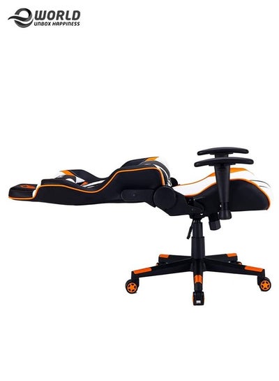 Professional Computer PC Gamers High Back Chair Adjustable 180 Degree Swivel and Height Adjusting Arm Rests for Gaming Comfortable Home Office Working Ergonomic PU Leather with Two Pillows, Lumbar Sup