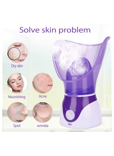 Professional Nano Facial Steamer Hot Mist Home Sauna SPA Humidifier Face Steaming Moisturizing Kit Cleansing Pores Blackhead Remover with Temperature Control for Men and Women