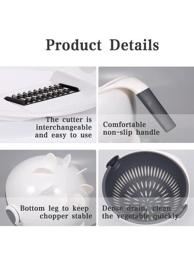 Multifunctional Vegetable Chopper with 5 interchangeable Cutters