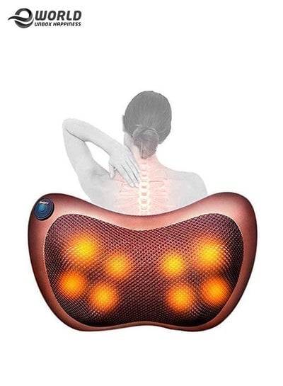 Neck Massage Pillow And Shoulders, Adomen, Legs And Back Relaxation By 8 Head With Magnet Vibrator Electric With Heating Kneading Therapy