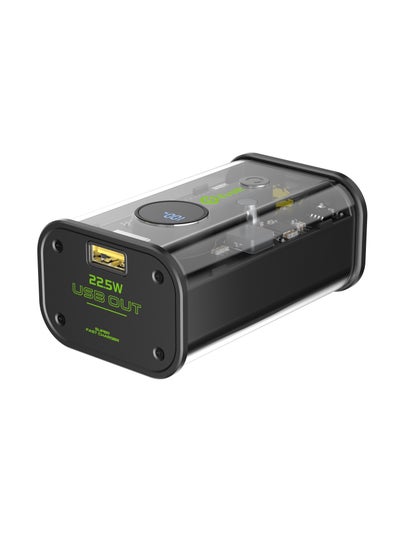 PB-200 باور بانك شفاف بسعة 10,000 مللي أمبير مع منفذ Type-C (PD) ومخرج USB-A للشحن السريع وشاشة عرض رقمية للبطارية