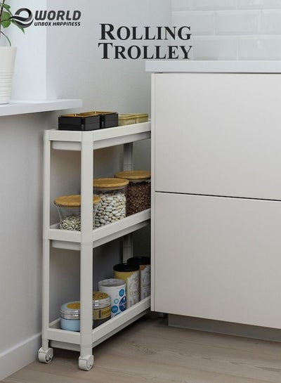 Multifunction 3 Tier Mesh Storage Organizer With Shelves And Wheels Casters For Home Kitchen And Office