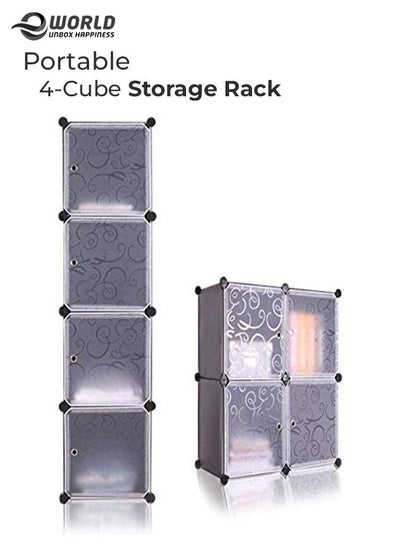 Freestanding 4 Cubes Storage Organiser Rack for Keeping Shoe and Garments