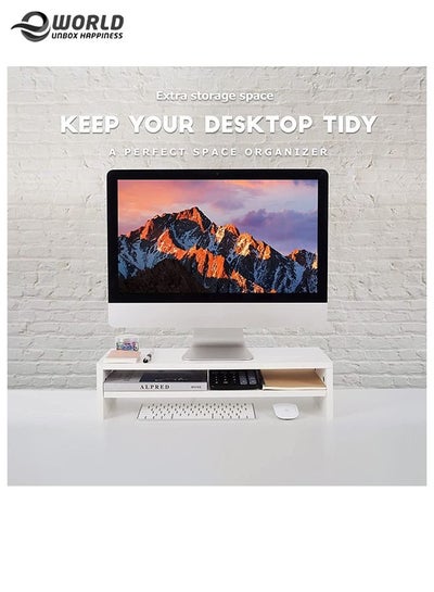 2 Tier Monitor Stand Screen Riser for Laptops Printers and TV