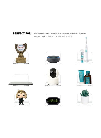 Acrylic Floating Wall Shelves for Security Cameras Baby Monitors Speakers and Decorative Stuff