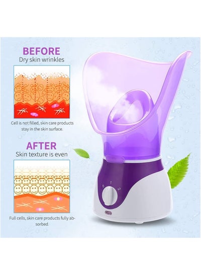 Professional Nano Facial Steamer Hot Mist Home Sauna SPA Humidifier Face Steaming Moisturizing Kit Cleansing Pores Blackhead Remover with Temperature Control for Men and Women