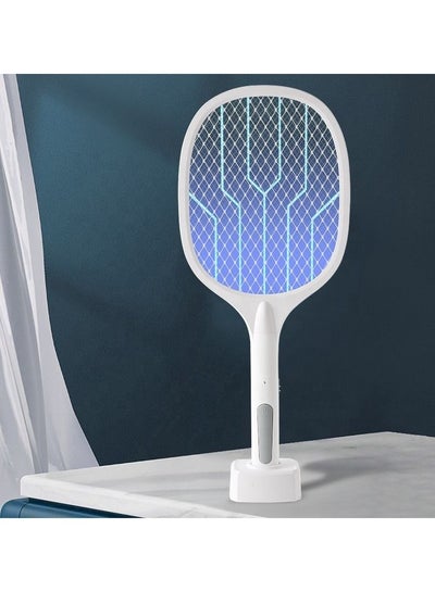Electric Mosquito Swatter Racket with UV Light, USB Rechargeable Bug Zapper Fly Killer for Indoor and Outdoor