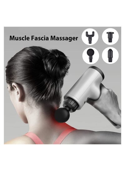 Electric Muscle Massage Gun Hand Held Deep Tissue Body Massager with 4 Heads Adjustable Pressure