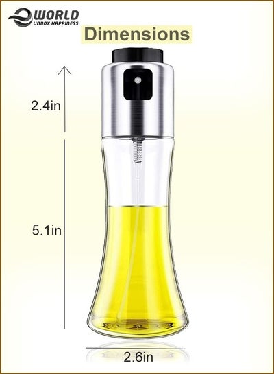 Cooking Oil Dispenser Spray bottle Olive Oil Sprayer Mixer with shower and Brushes for Air Fryer BBQ Grilling and Cooking in Kitchen Glass/Stainless Steel.