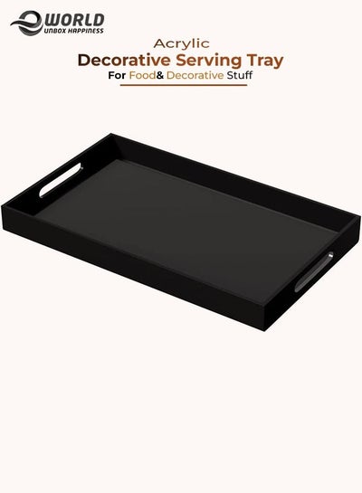 Acrylic Decorative Serving Tray for Coffee Tea and Household Items with Handle