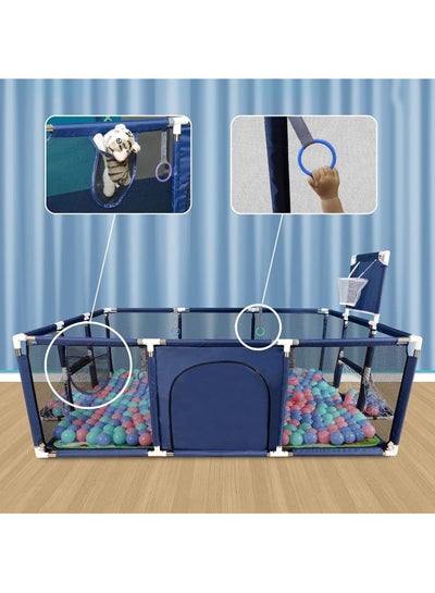 Toddler baby play Fence, foldable playpen activity yard for children with basketball Hoop and 20 balls