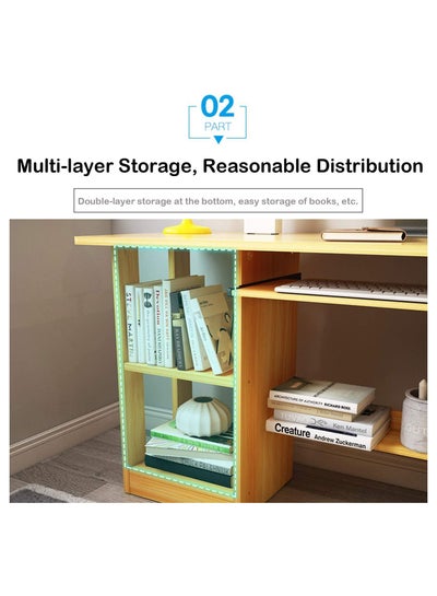 Professional Workstation with Large Laptop Table Desktop Bookshelf Drawers Shelves for Storage and Organisation study Workspace for Home Office