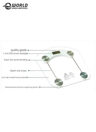 Digital Thick Glass Weighing Scale with LCD Display