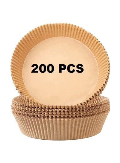200 PCS Air Fryer Disposable Paper Liner, Non-Stick Air Fryer Liners, Round Food Grade Baking Paper for Air Fryer Oven Roasting Microwave
