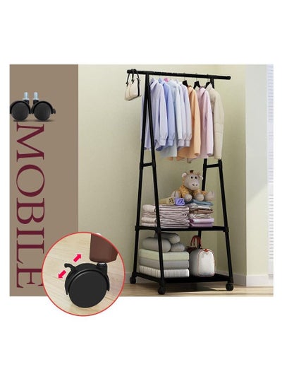 Multifunctional Triangle Coat and shoe Rack for organizing Wardrobe with Four wheels