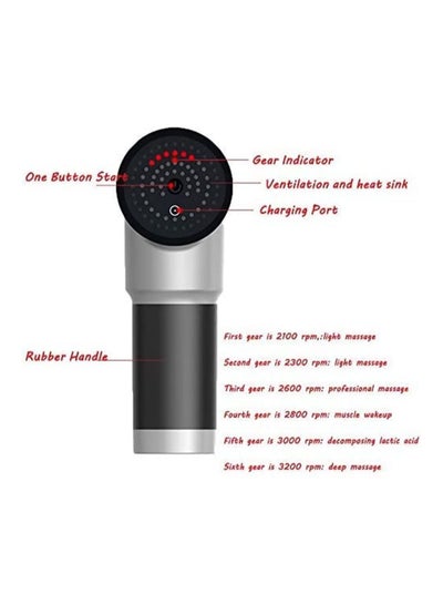 Electric Muscle Massage Gun Hand Held Deep Tissue Body Massager with 4 Heads Adjustable Pressure