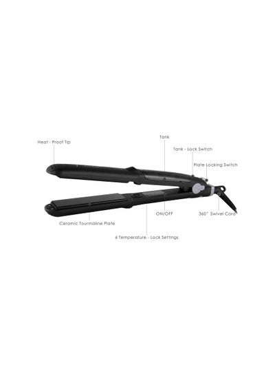 2 in 1 Professional Multi-functional Ceramic Steam Hair Straightener and Curler Styler with LCD Display, Quick heating and 360° swivel cord