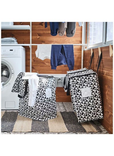 Freestanding Laundry Bag Organiser, Basket Hamper with holding Straps