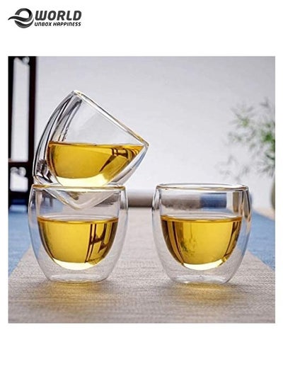 6 Pieces Double Wall Cocktail Glasses , Medium 250Ml