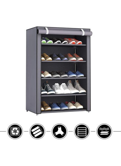 5 Layer Stylish Shoe Organizer Rack for Entryway Hallway Storage Furniture with 5 Open Shelves