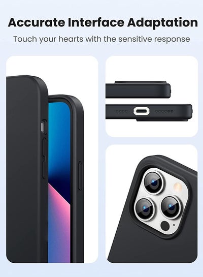 غطاء حماية من السيليكون السائل لهاتف Apple iPhone 13، غطاء حماية للهاتف المحمول مع غطاء حماية كامل للجسم مقاوم للصدمات ومضاد للانزلاق ومتين