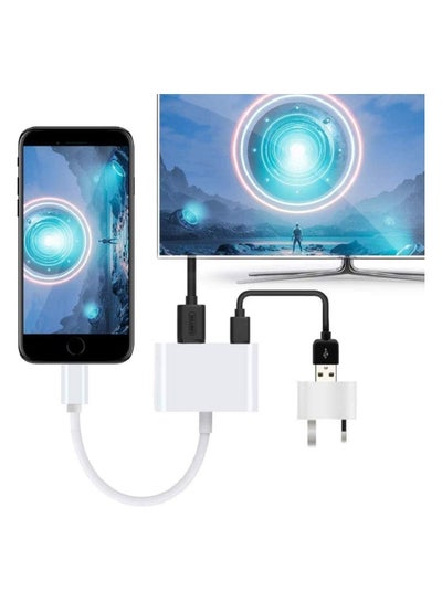 Lightning to Digital AV Adapter Lightning to HDMI Adapter  with Charging Port for iPhone, iPad and iPod Models and TV Monitor Projector