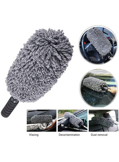 Microfiber Duster brush for Cleaning Dust on Cars Interior and Exterior, Super soft Fabric Towel Cloth with Extendable Pole