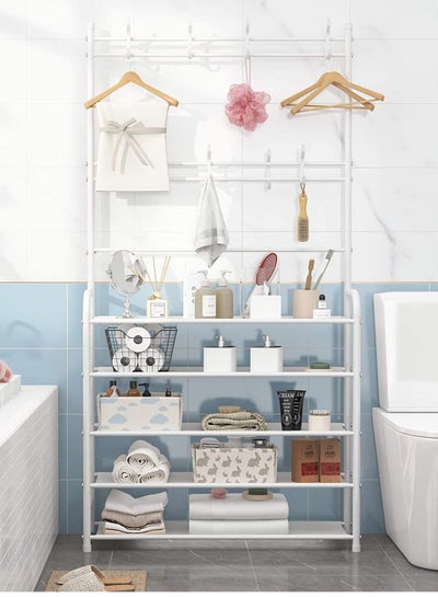 5 Tier Home Entryway Furniture Shelf Multipurpose Shoe and Coat Stand and 5 Shelves