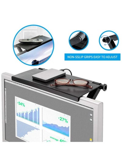 Portable Top TV Screen Shelf Caddy Holder Adjustable Rack Foldable Monitor Mount Organizer Stand Bracket for Computer