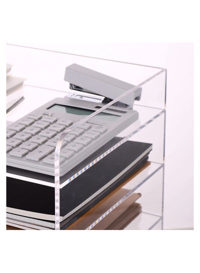 5 Tier Clear Acrylic Magazine File Holder Document Storage Organising Stand and Desk Organiser for Files Books and Papers