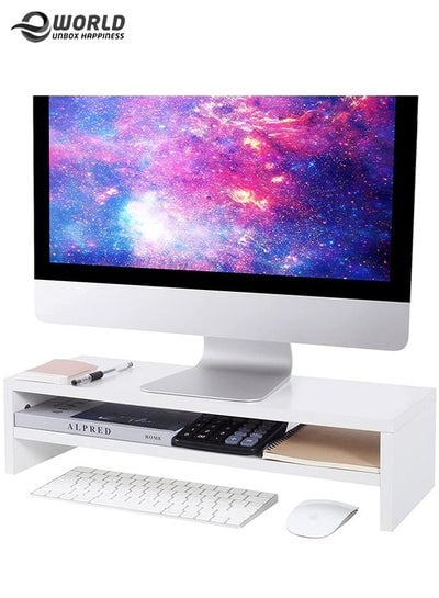 2 Tier Monitor Stand Screen Riser for Laptops Printers and TV