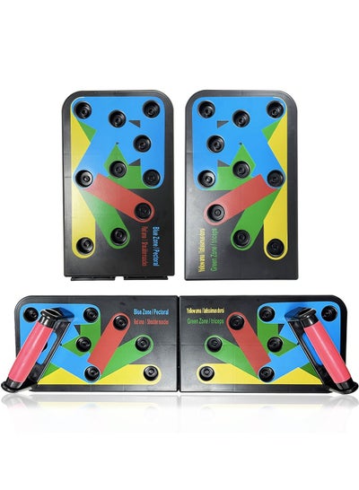 9 in 1 Multifunctional Foldable Fitness Pushup Board with Two Handles for Indoor and Outdoor Training