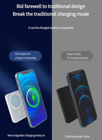 Magnetic Battery Pack Wireless Power Bank PD Fast Charging Attachable External Charger for iPhone 12 Pro Max and Mini