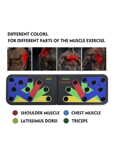 9 in 1 Multifunctional Foldable Fitness Pushup Board with Two Handles for Indoor and Outdoor Training