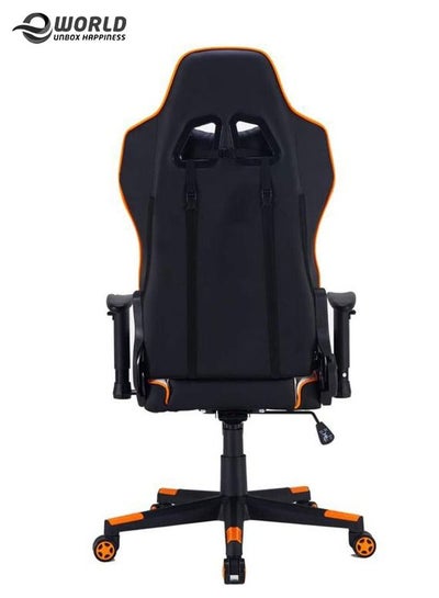 Professional Computer PC Gamers High Back Chair Adjustable 180 Degree Swivel and Height Adjusting Arm Rests for Gaming Comfortable Home Office Working Ergonomic PU Leather with Two Pillows, Lumbar Sup