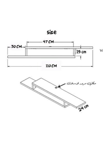 Floating Space Saving Wall Mounted Table TV Shelf for Home Office Workstation with storage shelves