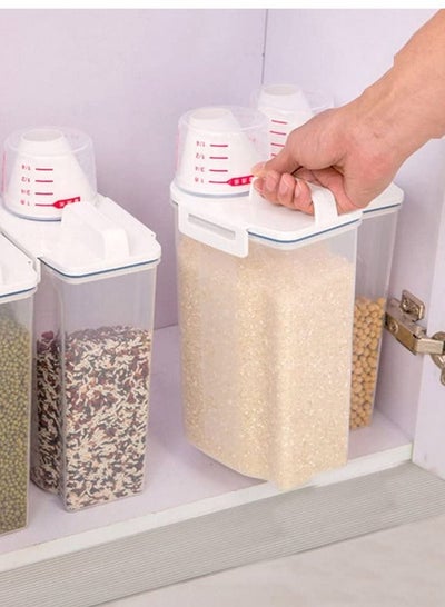 Pack of 4 Food Storage Container with Air Tight Lid and Measuring Cup