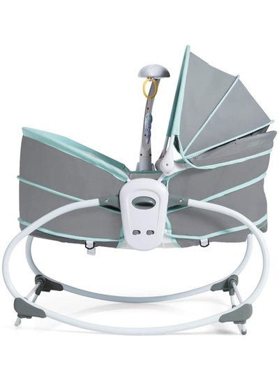5 In 1 Baby Cradle Crib Rocking Bassinet Bedside Sleeping Swing Bed Kids Travel Basket Recliner Chair With Detachable Canopy And Toys Vibration For Infants And Toddles