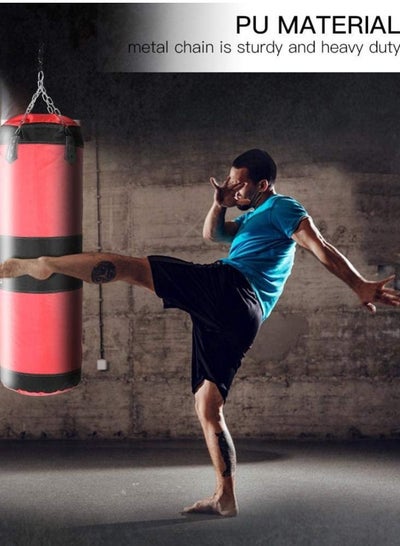 Professional Sports Boxing Bag For Heavy Weight Training Mma Martial Arts Karate Practice Punching Kickboxing Muay Thai Sandbag With Hanging Chains And Hooks 120cm