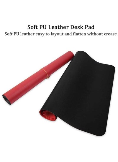 Dual Sided Waterproof Leather Desk Pad for Organizing Desktop, Mouse and Keyboard